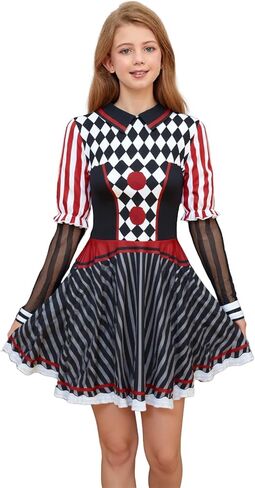 color cosplayer Christmas Dresses for Girls Holiday Outfits Ugly Skater Twirly Long Sleeve Kids Toddler in Kuwait