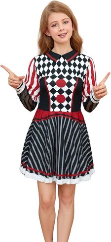 color cosplayer Christmas Dresses for Girls Holiday Outfits Ugly Skater Twirly Long Sleeve Kids Toddler in Kuwait