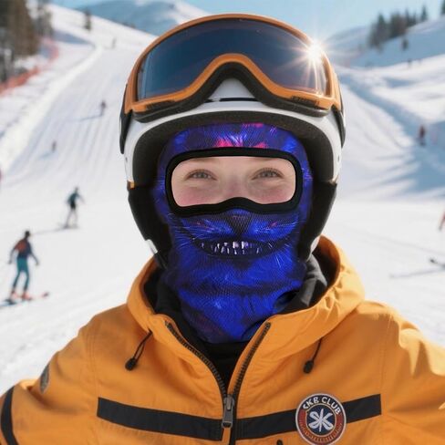 3D Blue Cat Animal Ski Balaclava Sheisty Face Mask with Ears for Music Festivals Raves Ski Halloween Party Outdoor Activities in Saudi Arabia
