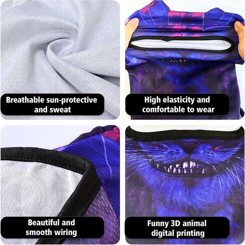 3D Blue Cat Animal Ski Balaclava Sheisty Face Mask with Ears for Music Festivals Raves Ski Halloween Party Outdoor Activities in Saudi Arabia