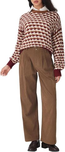 بنطال CIDER نسائي واسع الساق بخصر متوسط ​​كاجوال أنيق in Kuwait