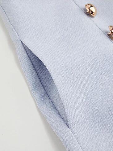 CIDER بنطال ذو أرجل واسعة سروال نسائي بأزرار وجيب متوسط ​​الخصر وبنطلون صلب طويل بانت ملابس مكتبية غير رسمية للعمل in Kuwait