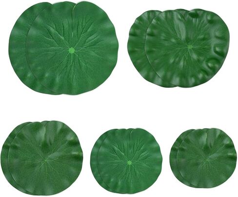 10Pcs Floating Lily Pads for Ponds, 5 Sizes Fake Lily Pads, Artificial Lily Pads for Ponds, Realistic Lotus Leaves Decorative, EVA Foam Lily Pads for Pool Fountain Garden Aquarium Decor in Saudi Arabia