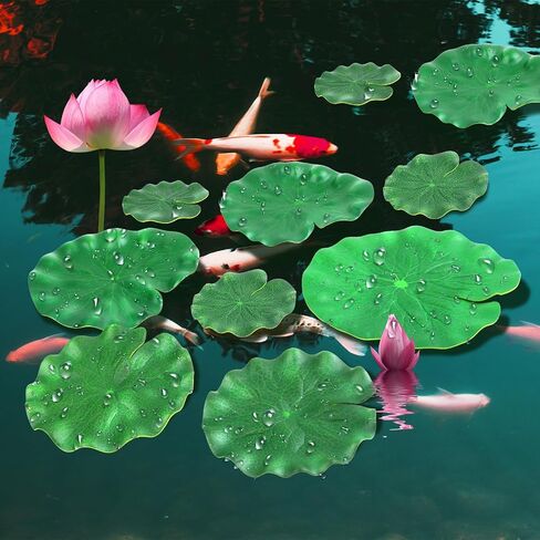 10Pcs Floating Lily Pads for Ponds, 5 Sizes Fake Lily Pads, Artificial Lily Pads for Ponds, Realistic Lotus Leaves Decorative, EVA Foam Lily Pads for Pool Fountain Garden Aquarium Decor in Saudi Arabia