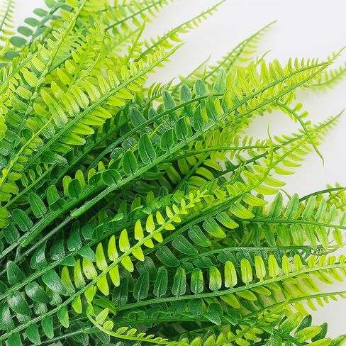 نبات السرخس بوسطن الاصطناعي ينبع نبات السرخس الاصطناعي المقاوم للأشعة فوق البنفسجية في الهواء الطلق شجيرات بلاستيكية معلقة نافذة الشرفة المكتبية ديكور المنزل in Saudi Arabia