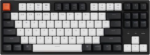 Keychron C1 Pro Wired Custom Mechanical Keyboard, TKL Layout QMK/VIA Programmable OEM Profile Double-Shot PBT Keycaps White LED Backlight with K Pro Brown Switch for Mac Windows Linux in Saudi Arabia
