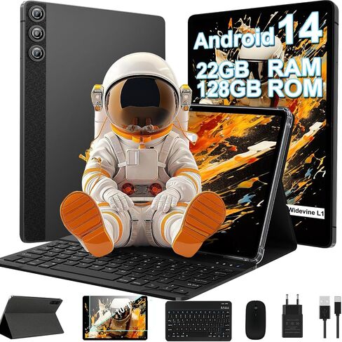 Android 14 Tablet ، 2024 Tablet مع شاشة IPS 10 بوصة IPS ، 22 جيجابايت+128 جيجا بايت (1 تيرابايت توسيع) ، 8000 مللي أمبير في الساعة قرص ثماني النواة مع لوحة المفاتيح ، الماوس ، العلبة ، GPS ، BT5.0 ، الدعم على نطاق واسع L1 in Kuwait