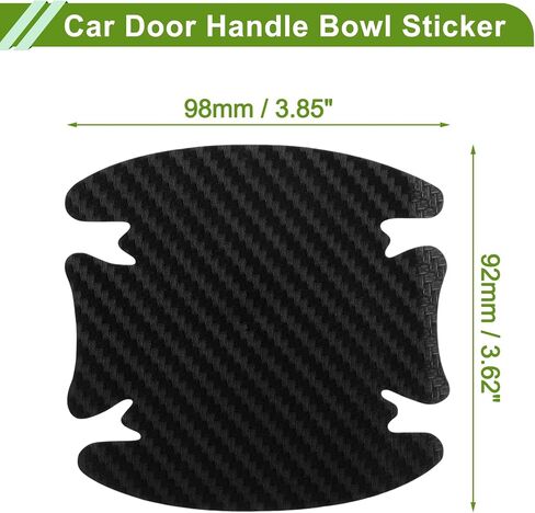 Universal 92x98mm Car Door Handle Bowl Sticker Anti-Scratches+Auto Door Handle Protective Film 4 Pcs Black in Saudi Arabia