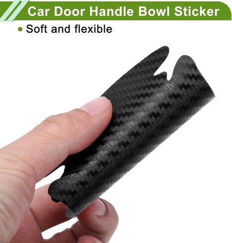 Universal 92x98mm Car Door Handle Bowl Sticker Anti-Scratches+Auto Door Handle Protective Film 4 Pcs Black in Saudi Arabia