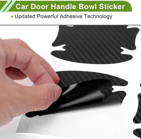 Universal 92x98mm Car Door Handle Bowl Sticker Anti-Scratches+Auto Door Handle Protective Film 4 Pcs Black in Saudi Arabia