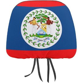 SZDIZOWE غطاء مسند رأس مطبوع مبتكر علم بليز أغطية مسند رأس مقعد السيارة مناسب لجميع السيارات/سيارات الدفع الرباعي/الشاحنات غطاء مسند الرأس قطعتين in Kuwait