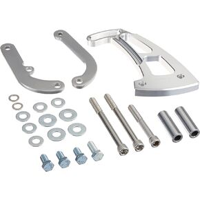 March Performance 20150 Clear Powdercoat Aluminum Front Mount Ultra Power Steering Brackets