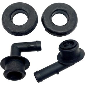 YCUPONE PCV CCV VENT VALVE ELBOW & GROMMET SET PCV CCV 2x Vent Valve Elbows and 2x Grommets 53013360AA Compatible with Grand Cherokee 4.0L 2000-2004