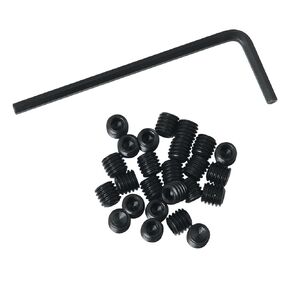 DGBRSM 25PCS 10-32 x 3/16'' Black Socket Set Screws Stainless Steel Allen Head Hex Hexagon Socket Set Screws Cup Point with Hex Key Wrench