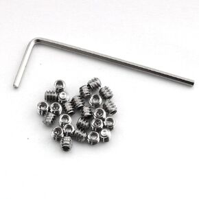 DGBRSM 25pcs 6-32 x 3/16" Stainless Steel Allen Head Hex Hexagon Socket Set Screws Cup Point with Hex Key Wrench