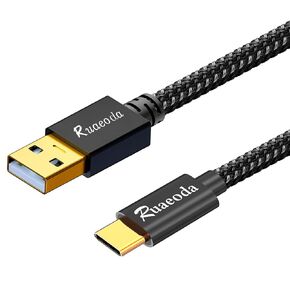 Ruaeoda USB C Cable 20 ft,3.1A Type C Charger Fast Charging Cable, USB A to USB C 3A Charger Durable Nylon Braided Compatible with Galaxy S10 S9 Plus S21, Note 10 9 A51 LG G8 G7 Charging Cord