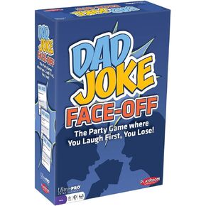 Dad Joke Face-Off - You Laugh First, You Lose, Funny Hilarious Family Party Game with 600 Jokes, Joke Challenge for 2-12 Players, Fast-Paced Laughter Game, Competitive Humor, Quick 30-Minute Playtime