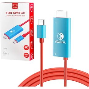 Juseisin for Nintendo Switch USB C to HDMI Cable for TV Adapter Compatible with Nintendo Switch NS/OLED, Travel Switch Dock for TV Projection Screen, 4K HD, 2M Charging Cord