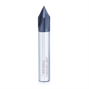 AYCHOLIZ Carbide Chamfer End Mill 90 Degree 1/2" Shank Dia - V Groove, AlTiN Coated 4 Flute - for Alloy Steels,Hardened Steels
