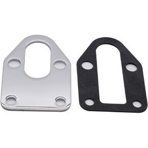 GSKMOTOR SBC Chrome Fuel Pump Block Off Plate with Gasket 283 327 350 383 400 SB Chevy