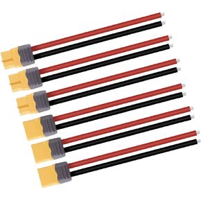 Babaobox 3 Pairs XT60 Connector Male Female Plug with Sheath Housing Connector with 100mm 12AWG Silicon Wire for Lipo Battery RC Planes Cars