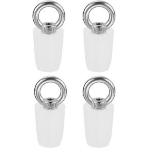 MECCANIXITY Silicone Rubber Tapered Plug 14mm to 17mm Solid Bathtub Bungs Stopper with Ring for Test Tubes, Water Pipe, Drainage Hole, White 4 Pcs