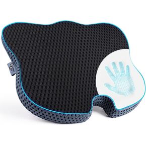 وسادة مقعد إسفينية للحفاظ على الزاوية الطبيعية للركبتين وتحسين الوضعية - وسادة مقعد ناعمة من الإسفنج الذكي لإطلاق العنان لراحة فائقة في المكتب والمنزل ومقاعد السيارة (غطاء شبكي، أسود) in Kuwait