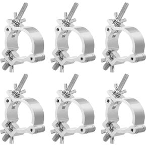 uxcell Light Truss Clamps، أنبوب إضاءة المسرح O المشبك من سبائك الألومنيوم لـ 1.57-2.05 بوصة OD أنبوب أقصى تحميل 60 رطل، أسود 6 قطع