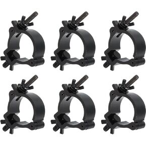 uxcell Light Truss Clamps، أنبوب إضاءة المسرح O المشبك من سبائك الألومنيوم لـ 1.57-2.05 بوصة OD أنبوب أقصى تحميل 60 رطل، أسود 6 قطع
