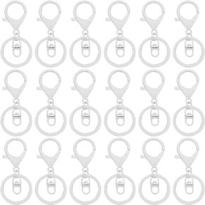 30Pcs Lobster Claw Clasps Keychain for Jewelry Making,Colorful Metal Lobster Clasp Swivel Trigger Clips with Swivel Clasps Hook Clips Flat Split Keychain Ring for DIY Craft Jewelry Making(10 Colors)