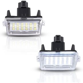 Asgohme LED License Plate Lights Bright White Tag Lamp Assembly Replacement Compatible with Toyota Camry Highlander Avalon Yaris Prius C, Pack of 2