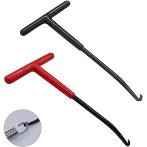 Dianrui 2PCS (Red, Black) T-Handle Type Motorcycle Exhaust Spring Hook With Rubber Coating,Exhaust Spring Puller Tool Fit for Vehicle Brake & Riding mower platform Etc K-013-BK+R
