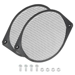PATIKIL 150mm Computer Fan Filter Grill with Screws, 2 Pack Aluminum Frame with Stainless Steel Mesh Dustproof Case Cover for Computer, Ventilator, Black