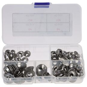FEIYING 180pcs 304 Stainless Steel #6#8#10#12 Stainless Steel Cup Countersunk Washer Assortment Kit,Finishing Cup Washer, Silver