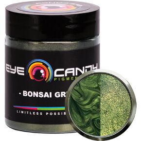 Eye Candy Premium Mica Powder Pigment “Bonsai Green" (25g) Multipurpose DIY Arts and Crafts Additive | Woodworking, Natural Bath Bombs, Resin, Paint, Epoxy, Soap, Nail Polish (Bonsai Green, 25G)