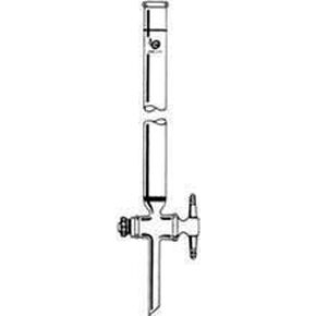 Wilmad-LabGlass LG-4569T-104 Chromatography Column with Straight Stopcock/PTFE Plug, Fritted Disc, Standard Taper 24/40, 10.5mm I.D. x 250mm Length