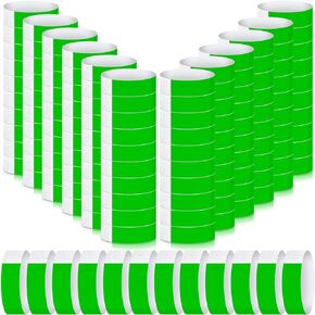 Tudomro 12000 Pcs Paper Wristbands Arm Bands for Events Neon Wrist Bands Lightweight Colored Concert Party Wristbands Adhesive Party Armbands Paper Bracelets Waterproof Hand Bands (Bright Color)