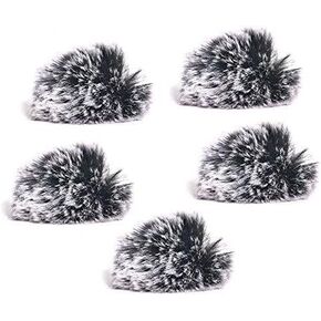 5 Packs Lavalier Microphone Wind Screen Furry Muffs Diameter 1cm Fits Most Lapel Clip Lav. Mini Lapel Microphone Dead Cat Windscreens (5 deadcats)