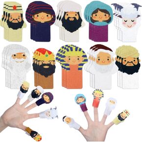 Outus 30 Pcs Passover Finger Plagues Puppet Kit Felt Plagues Finger Puppets for Pesach Seder Celebration Festival Party Supplies, 10 Styles (Plagues)