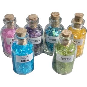 Chrysoprase Crystal Mini Gemstone Bottles Many Different Crystals! (Chrysoprase)