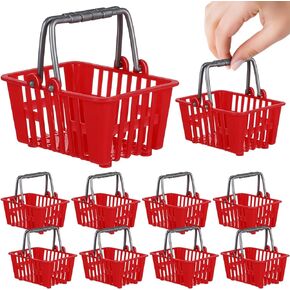 NUOBESTY 10 Pcs Mini Shopping Basket Shopping Cart for Kids Foodie Mini Brands Toy Toddler Shopping Cart Play Store Basket for Kids Tiny Baskets for Kid Child Gift Basket Groceries Plastic