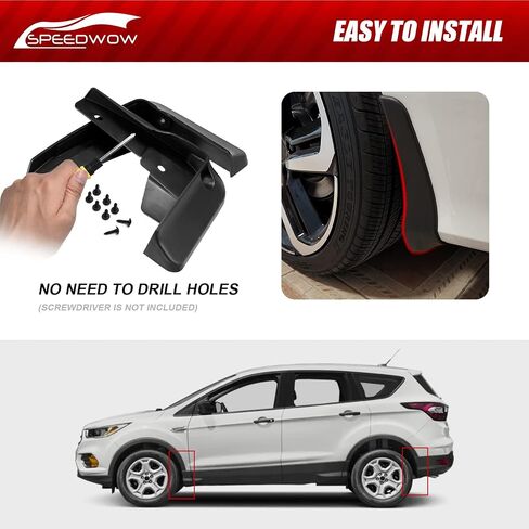 SPEEDWOW Mud Flaps,Fit for 2013-2019 Ford Escape,Front and Rear 4Piece/Set（No Drilling Required） in Saudi Arabia