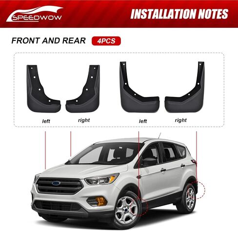 SPEEDWOW Mud Flaps,Fit for 2013-2019 Ford Escape,Front and Rear 4Piece/Set（No Drilling Required） in Saudi Arabia