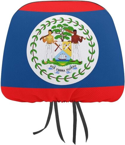 SZDIZOWE غطاء مسند رأس مطبوع مبتكر علم بليز أغطية مسند رأس مقعد السيارة مناسب لجميع السيارات/سيارات الدفع الرباعي/الشاحنات غطاء مسند الرأس قطعتين in Kuwait