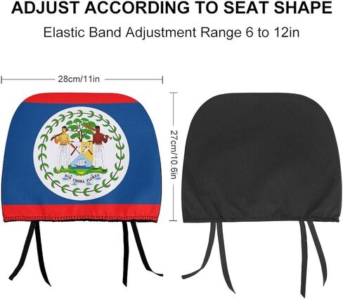 SZDIZOWE غطاء مسند رأس مطبوع مبتكر علم بليز أغطية مسند رأس مقعد السيارة مناسب لجميع السيارات/سيارات الدفع الرباعي/الشاحنات غطاء مسند الرأس قطعتين in Kuwait