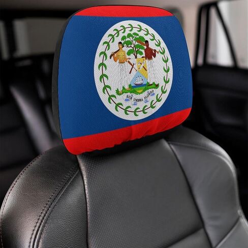 SZDIZOWE غطاء مسند رأس مطبوع مبتكر علم بليز أغطية مسند رأس مقعد السيارة مناسب لجميع السيارات/سيارات الدفع الرباعي/الشاحنات غطاء مسند الرأس قطعتين in Kuwait
