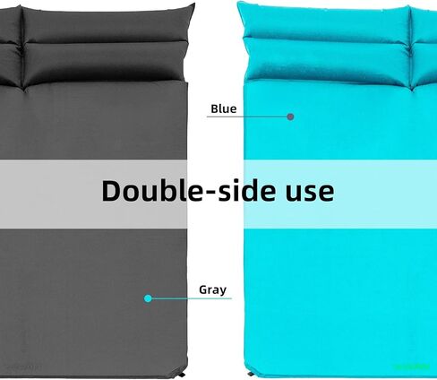 وسادة نوم مزدوجة للتخييم من ييران، نفخ ذاتي، مرتبة تخييم هوائية مقاومة للماء، عبوتين، أزرق in Kuwait