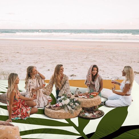 Beach Blanket Sandproof Waterproof, Large Beach Mat for 2-4 Adults with Stakes, Sand Free Compact Lightweight Picnic Blankets, Beach Essentials Necessities Accessories Must Haves-Colorful Rainbow Wave in Saudi Arabia