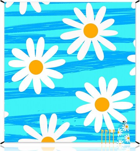 Beach Blanket Sandproof Waterproof, Large Beach Mat for 2-4 Adults with Stakes, Sand Free Compact Lightweight Picnic Blankets, Beach Essentials Necessities Accessories Must Haves-Colorful Rainbow Wave in Saudi Arabia