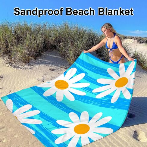 Beach Blanket Sandproof Waterproof, Large Beach Mat for 2-4 Adults with Stakes, Sand Free Compact Lightweight Picnic Blankets, Beach Essentials Necessities Accessories Must Haves-Colorful Rainbow Wave in Saudi Arabia